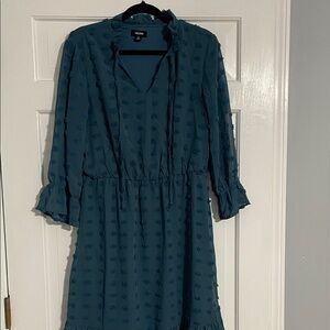 Tacera Teal Long Sleeve Dress